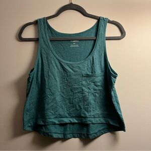 American Eagle Outfitters Teal Crop Tank Top